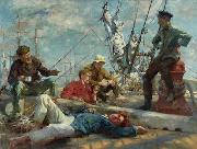 Henry Scott Tuke The midday rest sailors yarning oil